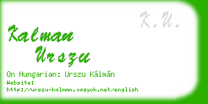 kalman urszu business card