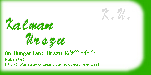 kalman urszu business card